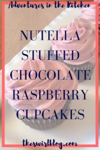 Nutella Stuffed Chocolate Raspberry Cupcakes