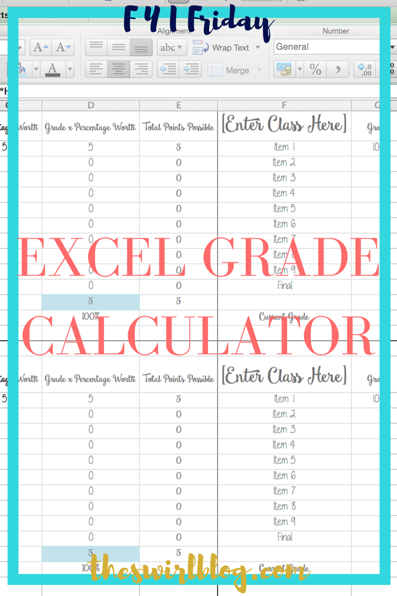 gpa calculator excel spreadsheet