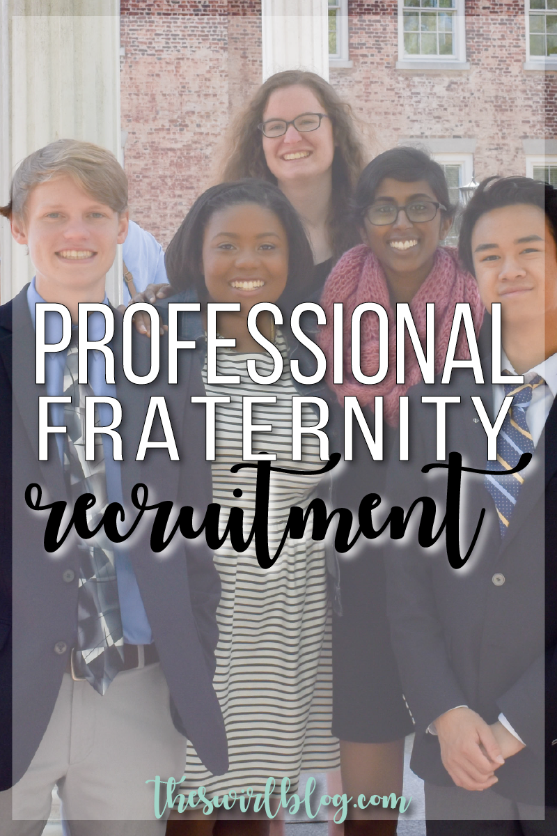 Nervous about recruitment for your professional or honor fraternity recruitment?!? Check out my guide on the blog!